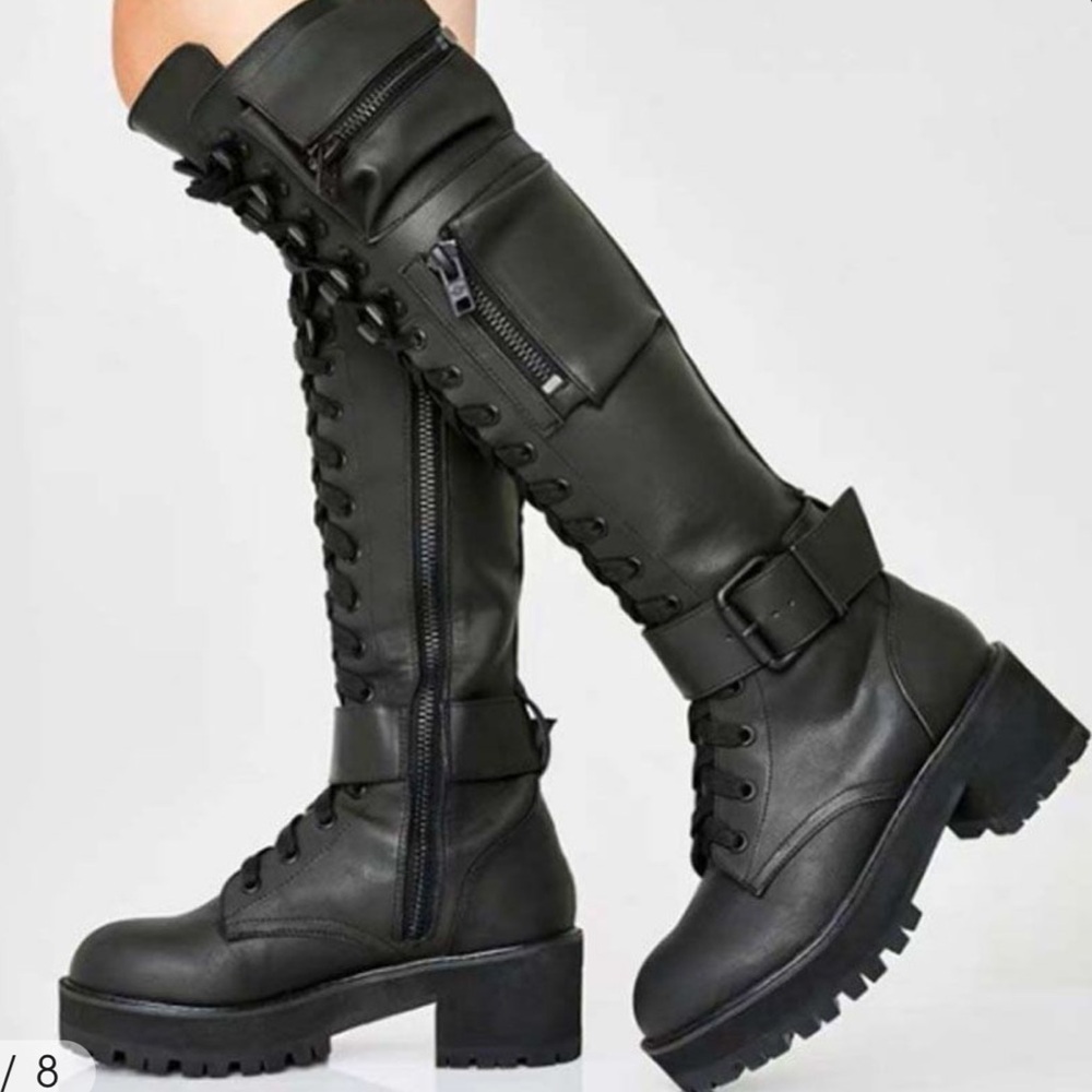 Stylish Black Combat Boots